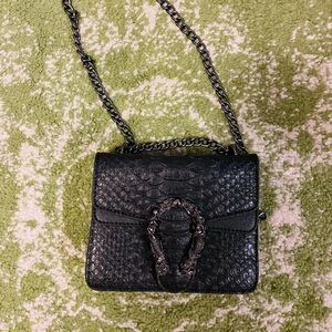 Mini crossbody snakeskin bag